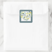 Heartfelt Floral II Vierkante Sticker (Tas)