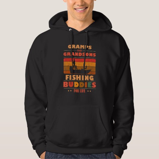 Heartfelt GRAMPS Grandsons Buddies For Life Fishin Hoodie (Voorkant)
