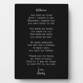 Heartfelt Maid of Honor Thank You Poem Plaque Fotoplaat (voorkant)