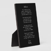 Heartfelt Maid of Honor Thank You Poem Plaque Fotoplaat (Zijkant)