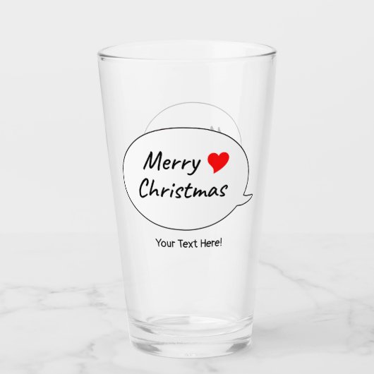 Heartfelt Merry Christmas Glas (Voorkant)