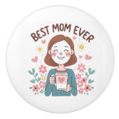 Heartfelt Mother's Day Design voor Pulls Keramische Knop (Voorkant)