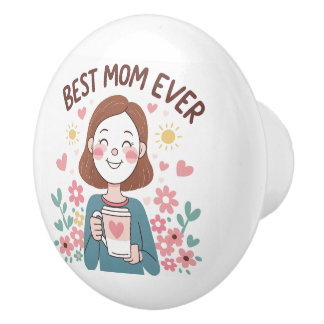 Heartfelt Mother's Day Design voor Pulls Keramische Knop