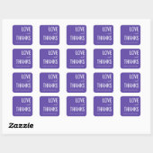 Heartfelt Purple Modern Love and Thanks Sticker (Feuille)