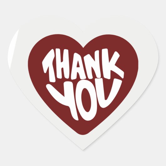 “Heartfelt Thank You” Hart Sticker (Voorkant)