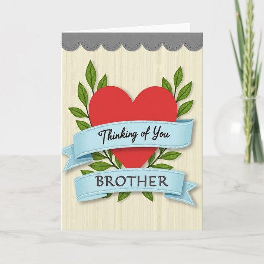 Heartfelt Thinking Of You Brother Card Kaart (Voorkant)