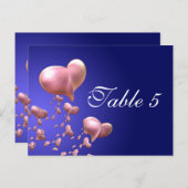 Heartful Table Number Card Briefkaart (Voorkant / Achterkant)