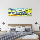 "Hearthdale" Breed landschap Yorkshire Dales Scène Canvas Afdruk (Insitu (Slaapkamer))