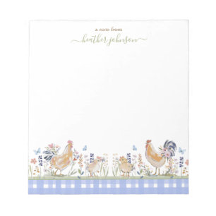 Hearthlight Notes Lente Zachte Weide Gingham Notitieblok