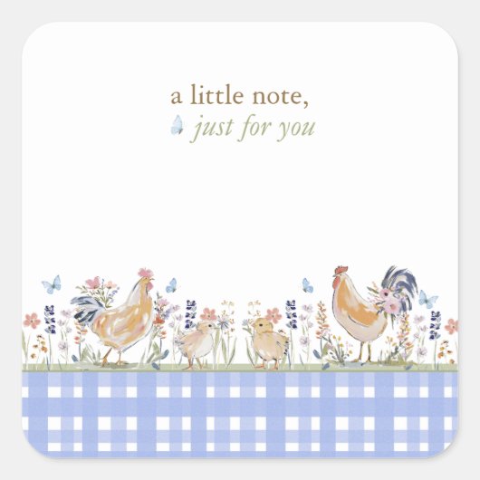 Hearthlight Notes Lente Zachte Weide Gingham Vierkante Sticker (Voorkant)