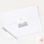 Hearthlight Notes Lente Zachte Weide Gingham Vierkante Sticker (Envelop)