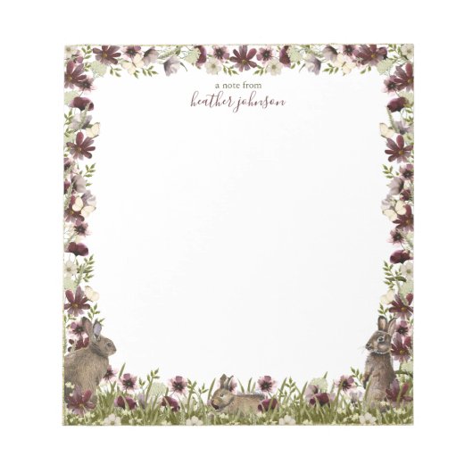 Hearthlight Notes Spring Meadow Bunny Notepad Notitieblok (Voorkant)