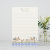 Hearthlight Notes Spring Soft Meadow Gingham Briefpapier (Staand voorkant)