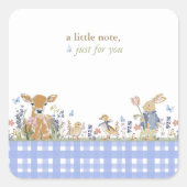 Hearthlight Notes Spring Soft Meadow Gingham Vierkante Sticker (Voorkant)