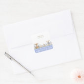 Hearthlight Notes Spring Soft Meadow Gingham Vierkante Sticker (Envelop)