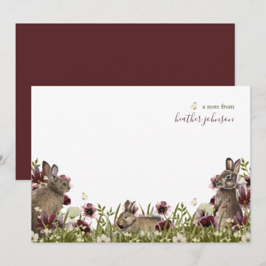 Hearthlight Notes Spring Soft Meadow Wildflower Notitiekaartje (Voorkant / Achterkant)