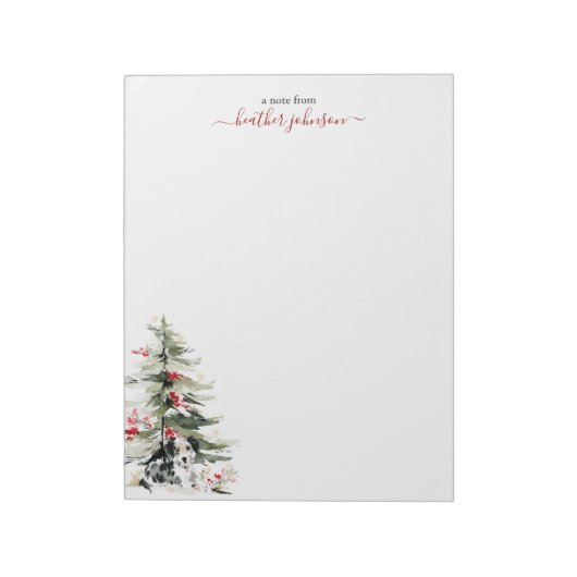 Hearthlight Notes Winter Cozy Dog Personalized Notitieblok (Gedraaid)