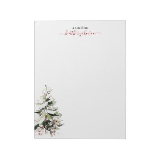 Hearthlight Notes Winter Cozy Dog Personalized Notitieblok (Gedraaid)