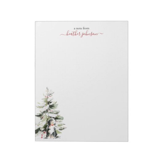 Hearthlight Notes Winter Cozy Dog Personalized Notitieblok (Gedraaid)