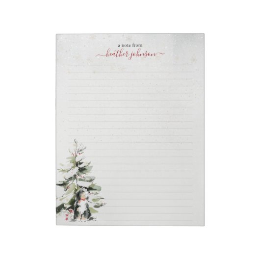 Hearthlight Notes Winter Cozy Dog Personalized Notitieblok (Gedraaid)