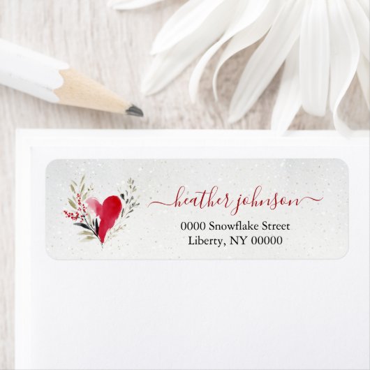 Hearthlight Notes Winter Cozy Heart Personalized Etiket (Insitu)