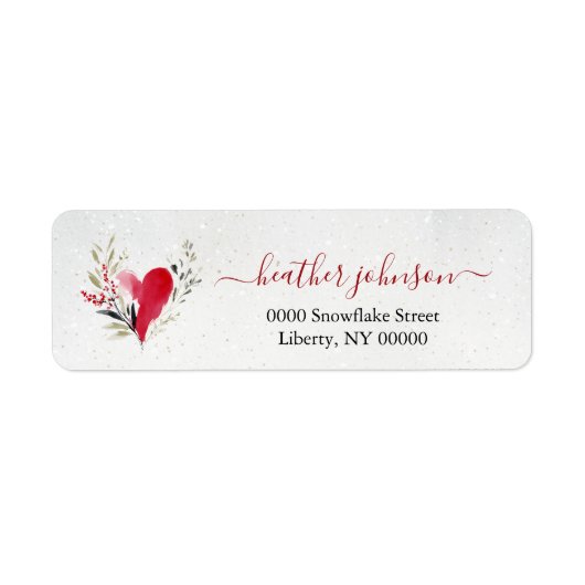 Hearthlight Notes Winter Cozy Heart Personalized Etiket (Voorkant)