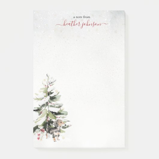 Hearthlight Notes Winter Cozy Hond Post-It Notitie (Voorkant)