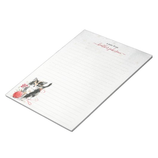 Hearthlight Notes Winter Cozy Kitten Personalized Notitieblok (Schuin)