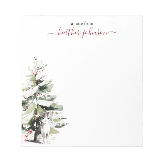 Hearthlight Notes Winter Cozy Kitten Personalized Notitieblok (Voorkant)