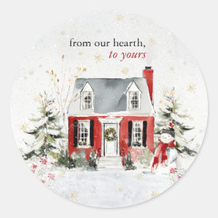 Hearthlight Notes Winter Gezellig Thuis Persoonlij Ronde Sticker
