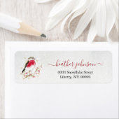 Hearthlight Notes Winter Robin Bird Personalized Etiket (Insitu)