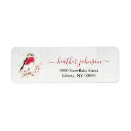 Hearthlight Notes Winter Robin Bird Personalized Etiket