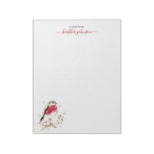 Hearthlight Notes Winter Robin Bird Personalized Notitieblok (Gedraaid)