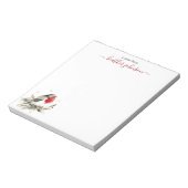 Hearthlight Notes Winter Robin Bird Personalized Notitieblok (Gedraaid)
