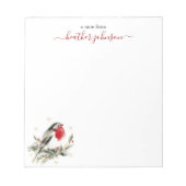 Hearthlight Notes Winter Robin Bird Personalized Notitieblok (Voorkant)