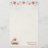 Hearthlight Notes Winter Robin Vogel Persoonlijk Briefpapier (Voorkant)