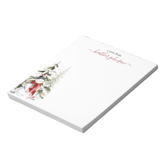 Hearthlight Notes Winter Snowman Personalized Notitieblok (Gedraaid)