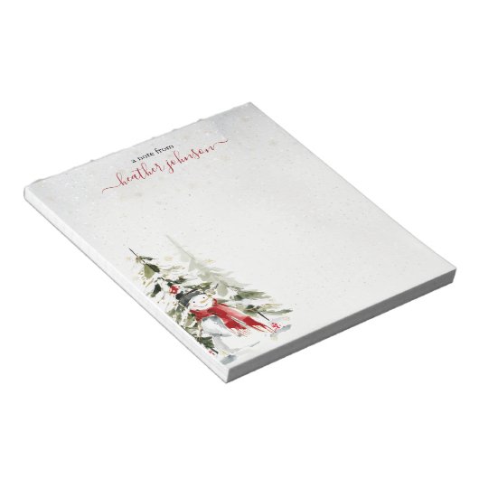 Hearthlight Notes Winter Snowman Personalized Notitieblok (Schuin)