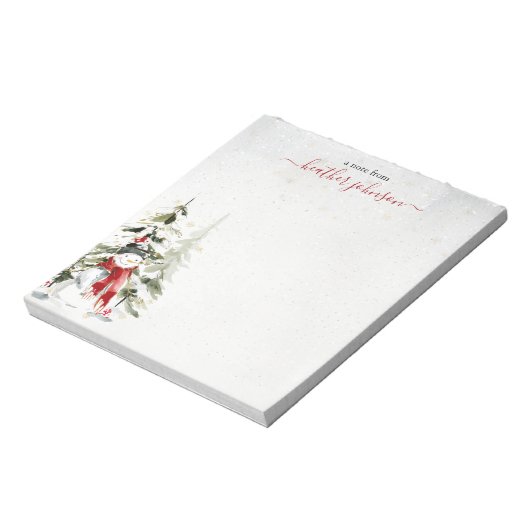 Hearthlight Notes Winter Snowman Personalized Notitieblok (Gedraaid)