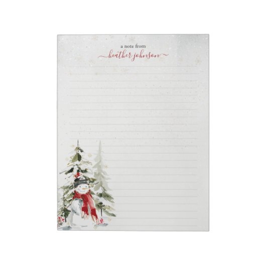 Hearthlight Notes Winter Snowman Personalized Notitieblok (Gedraaid)