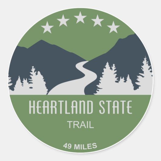 Heartland State Trail Ronde Sticker (Voorkant)