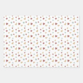 Hearts2 Wrapping Papier Lakens - Bruin - Set van 3 Inpakpapier Vel (Voorkant 3)