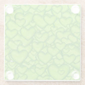 Hearts 3D Texture Green Pattern-68689 Glazen Onderzetter (Achterkant)