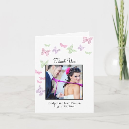 Heart's a Flutter Wedding - Een bedankkaart (Voorkant)