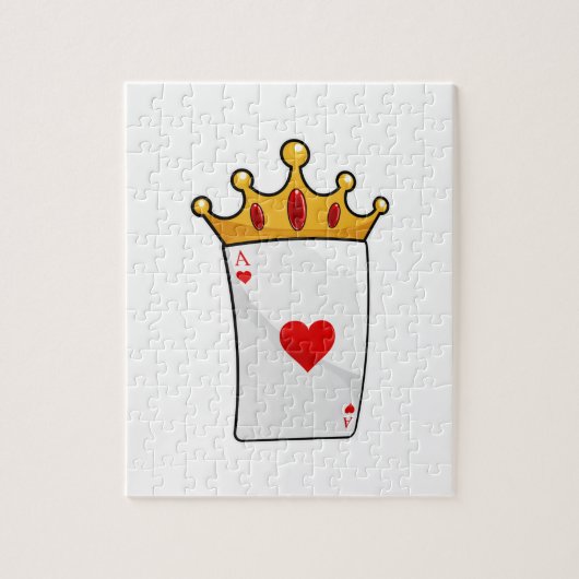 Hearts Ace met Queen Crown Legpuzzel (Verticaal)