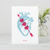 Hearts and Arrow Valentijn Flat Kaart (Staand voorkant)