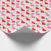 Hearts and Flowers on Diamonds Valentine Cadeaupapier (Hoek)