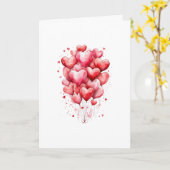 Hearts Balloon Romantic Love Minimalist Kaart (Gele Bloem)