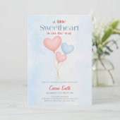 Hearts balloons  Baby Shower  Invitation (Debout devant)