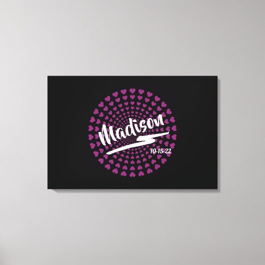 Hearts Bat Mitzvah Inlogbord Canvas Afdruk (Voorkant)